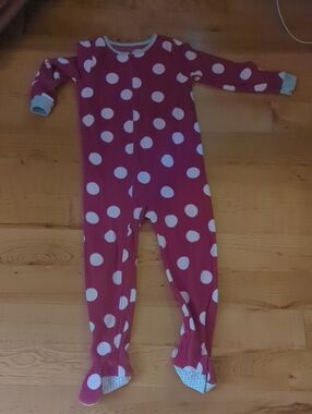 Carter's Magenta Polka Dot Footed Pajamas